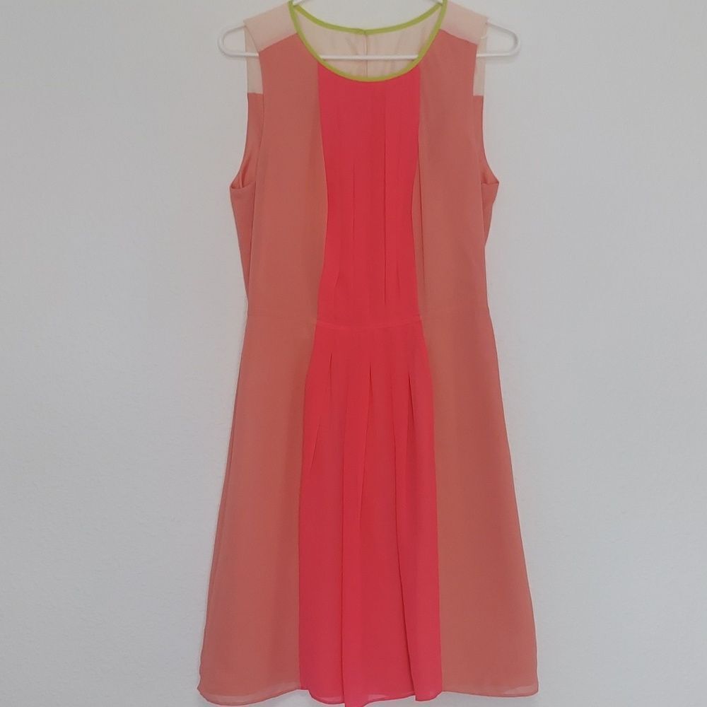 Vintage Neon Pink & Pale Pink Sleeveless Party Dress